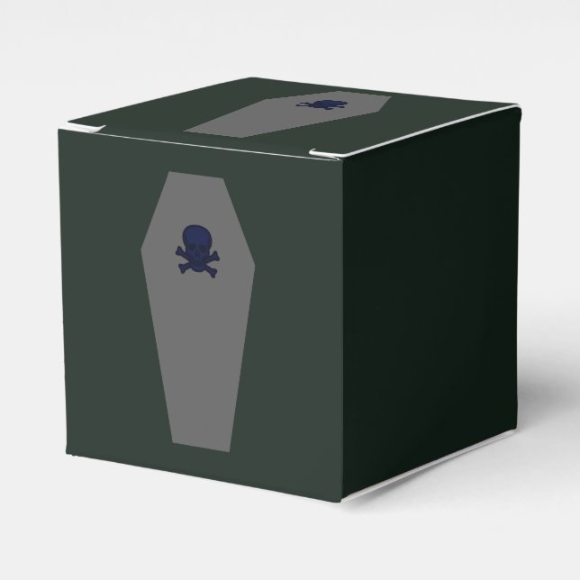 Coffin (Grey) Favor Boxes (Front Side)