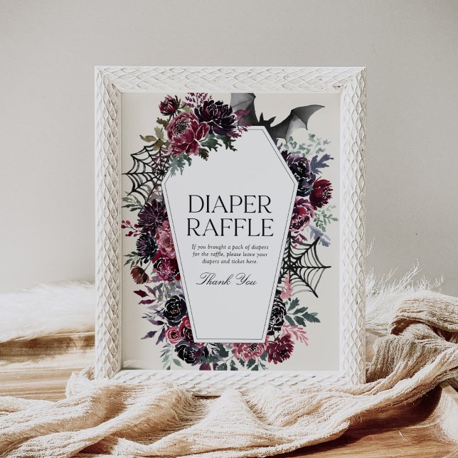 Coffin Halloween Baby Shower Diaper Raffle Sign (Creator Uploaded)