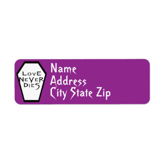 Coffin Ivory I (Purple) Return Label