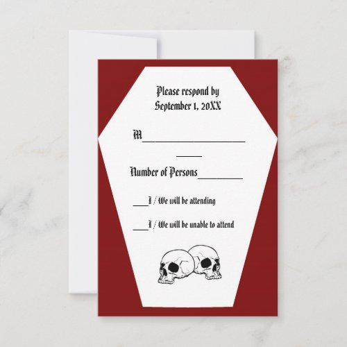 Coffin Ivory II Red RSVP Card