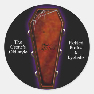 coffin nail canning classic round sticker