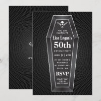 Coffin Over The Hill Party Invitation