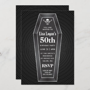 Coffin Over The Hill Party Invitation
