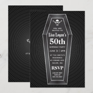 Coffin Over The Hill Party Invitation
