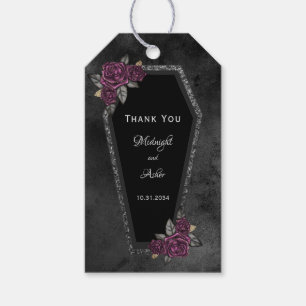 Coffin Roses Halloween Thank You Wedding Gift Tags