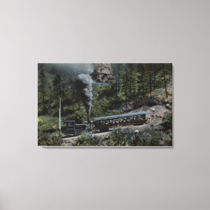 Cog Wheel Train Climbing Up Canvas Print