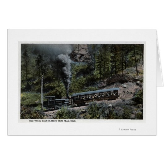 Cog Wheel Train Climbing Up Cards (Front Horizontal)