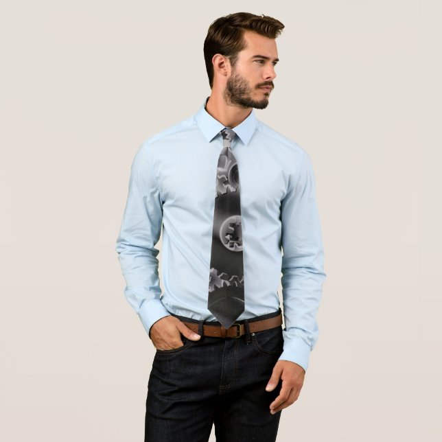 Cog wheels neck tie (In Situ)