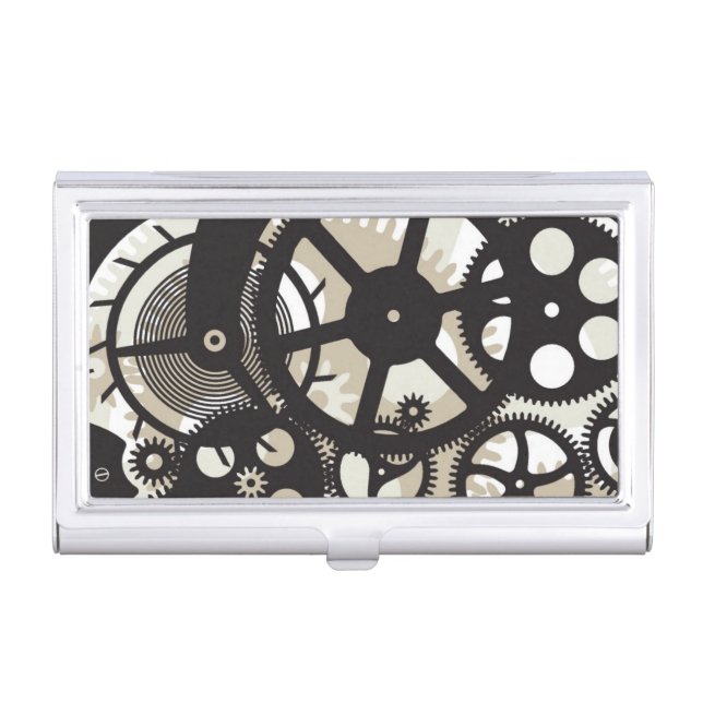 Cog wheels work business card case (Front)