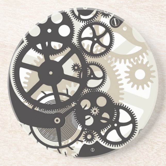Cog wheels work drink coaster (Front)