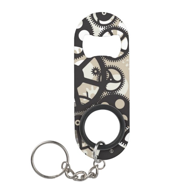 Cog wheels work keychain bottle opener (Front)