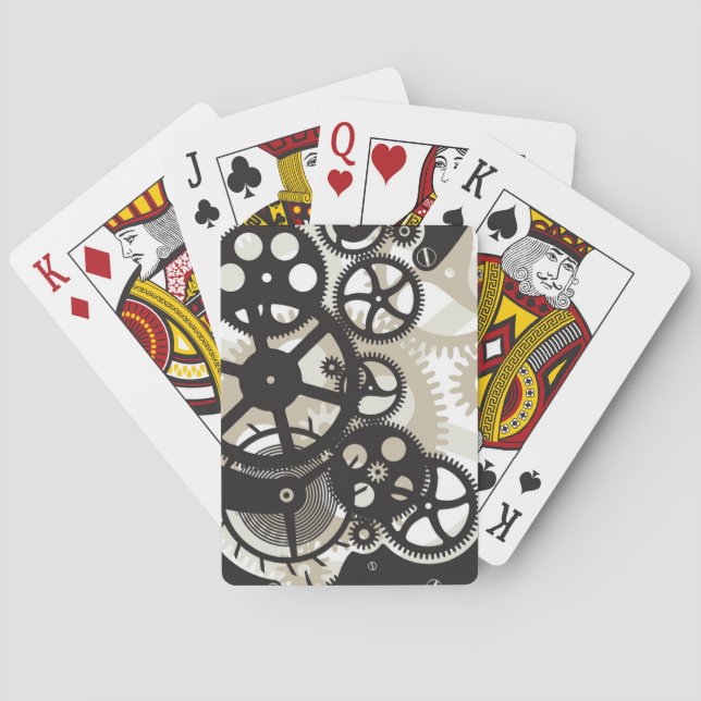 Cog wheels work poker cards (Back)