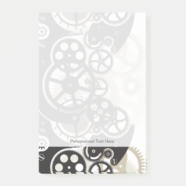 Cog wheels work post-it notes (Front)