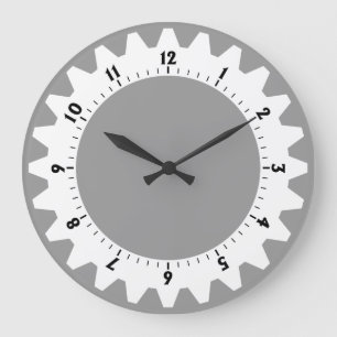 Cogged 01 - Gray Large Clock