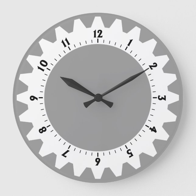 Cogged 01 - Gray Large Clock (Front)