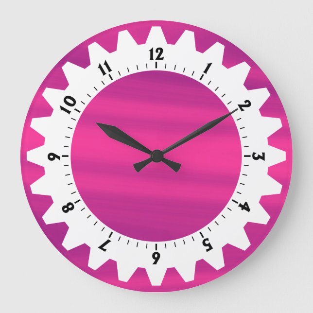 Cogged 01 - Pink Sky Large Clock (Front)