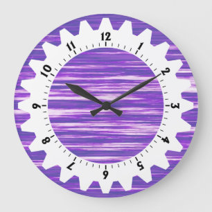 Cogged 01 - Purple Interference Large Clock