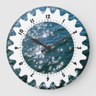 Cogged 01 - Sparkling Water Large Clock