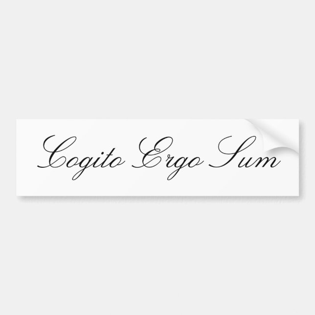 Cogito Ergo Sum Bumper Sticker (Front)