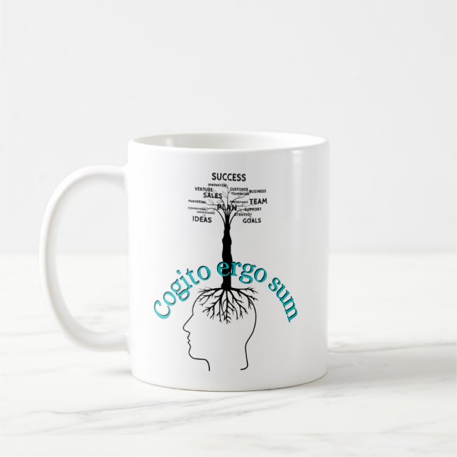 Cogito ergo sum (I think, therefore I am) Coffee Mug (Left)