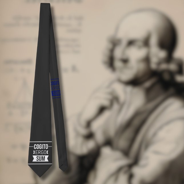 Cogito ergo sum - Latin phrase -black  Neck Tie (Creator Uploaded)