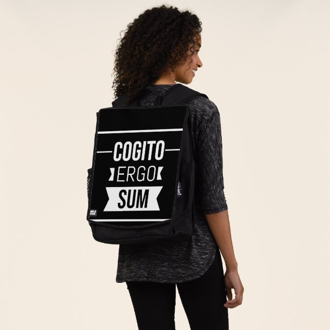 Cogito ergo sum - Latin phrase -black&white Backpack (Worn)