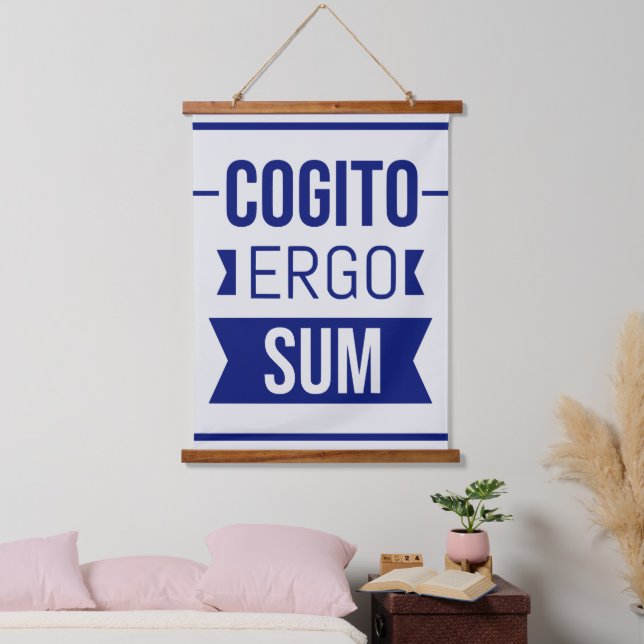 Cogito ergo sum - Latin phrase Hanging Tapestry (Bedroom)