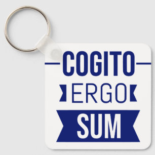 Cogito ergo sum - Latin phrase Keychain