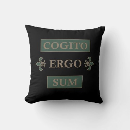 Cogito ergo sum throw pillow