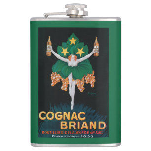 Cognac Briand Promotional Poster Hip Flask