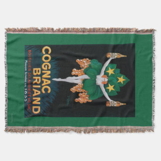 Cognac Briand Promotional Poster Throw Blanket