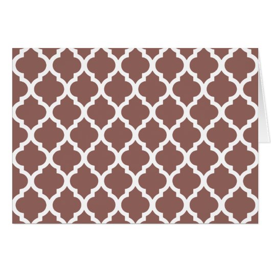 Cognac Leather Brown Moroccan Tile Trellis Cards (Front Horizontal)