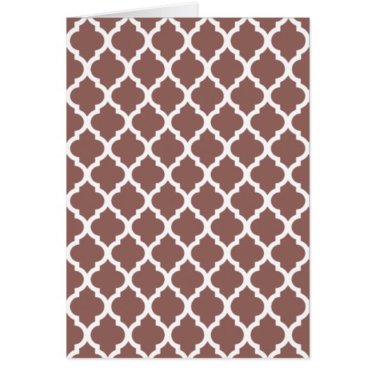 Cognac Leather Brown Moroccan Tile Trellis Cards (Front)