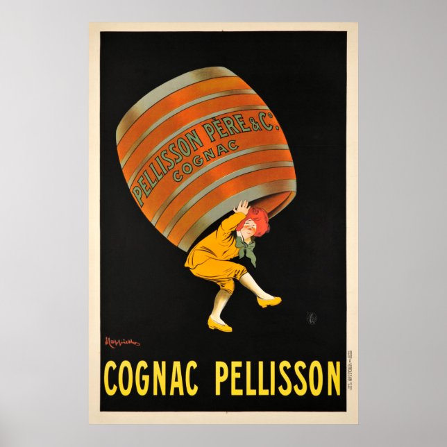 Cognac Pellisson Beverage Barrel Vintage Poster (Front)