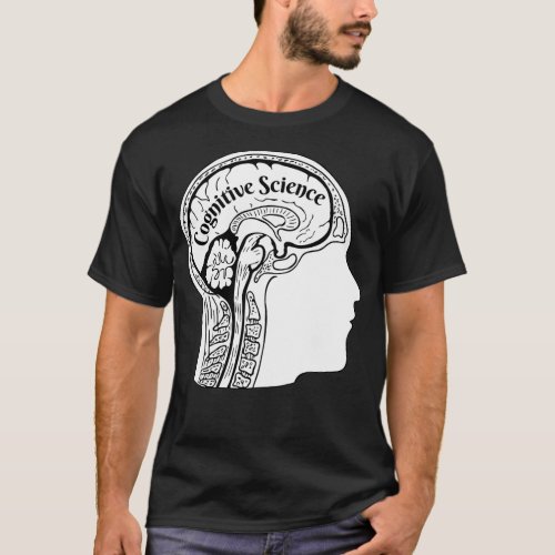 Cognitive Science Brain Skull Anatomy Dark Academi T_Shirt