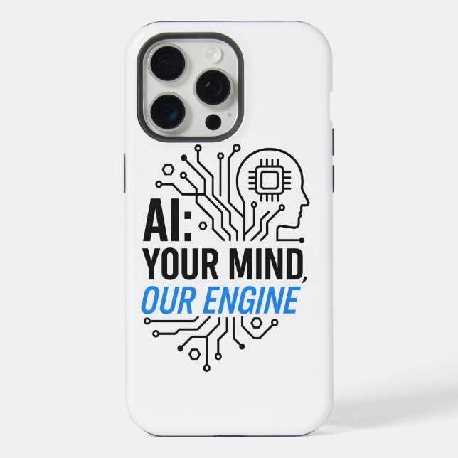 Cognitive Synergy Engine: Abstract Human-AI Fusion Iphone Case (Back)