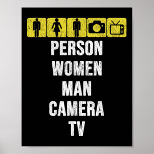 Cognitive Test Person Woman Man Camera Tv Funny An Poster