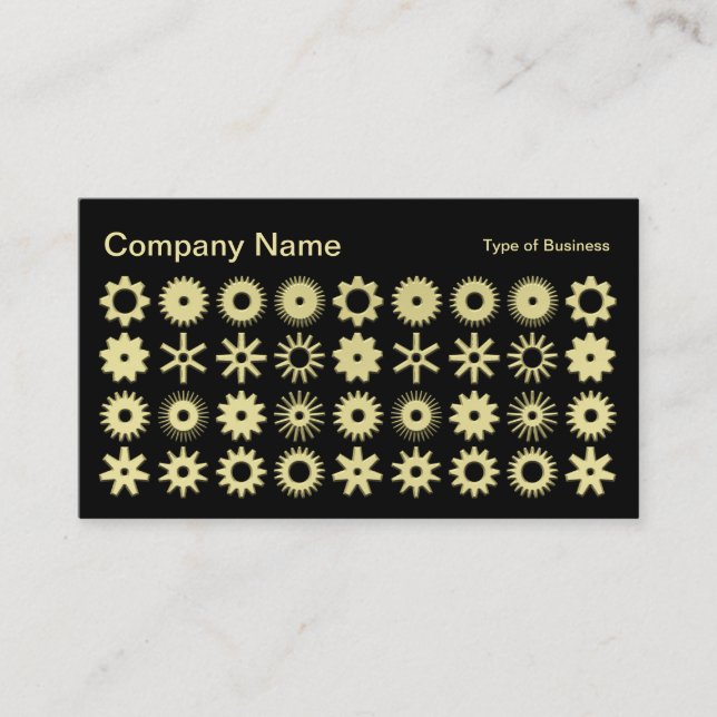 Cogs - 3d Gold color Business Card (Front)