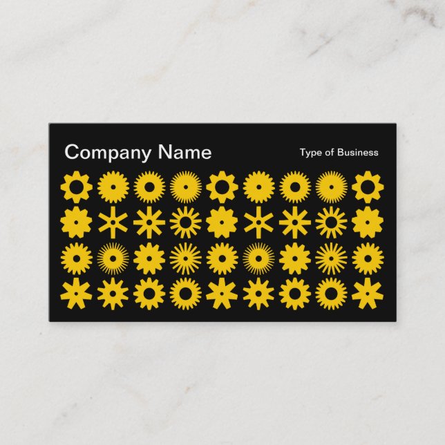 Cogs - Amber on Black Business Card (Front)