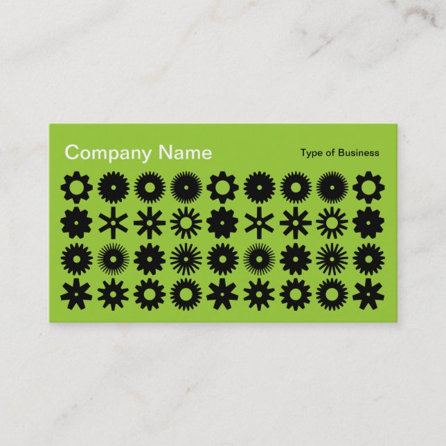 Cogs - Black on Martian Green Business Card (Front)