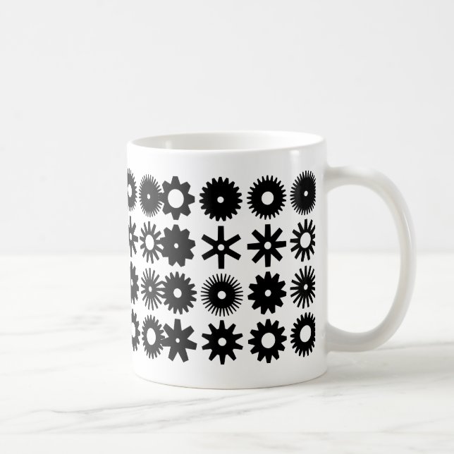 Cogs - Black on White Coffee Mug (Right)