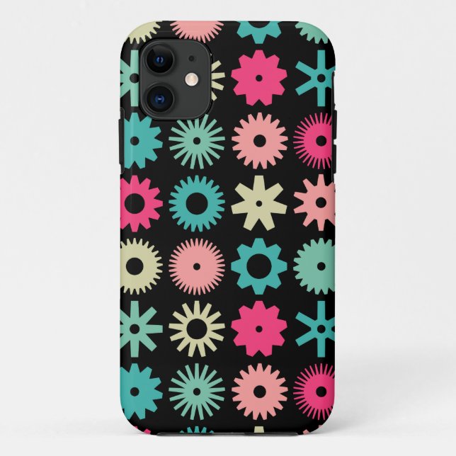 Cogs - Colors 01 - on Black Case-Mate iPhone Case (Back)