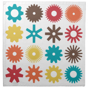 Cogs - Colors 02 - on Black Napkin