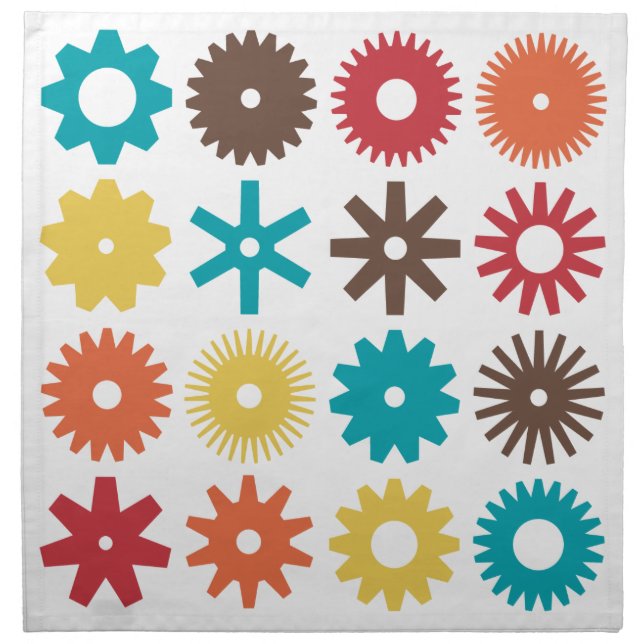 Cogs - Colors 02 - on Black Napkin (Front)