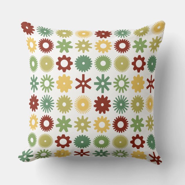 Cogs - Colors 03 Throw Pillow (Front)
