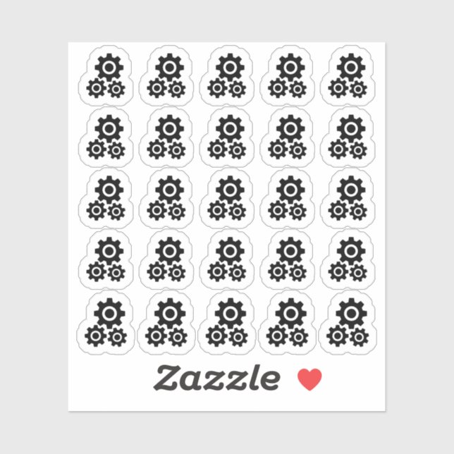 Cogs Gears Steampunk Mechanical Icon Bujo Planner Sticker (Sheet)