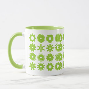 Cogs - Lime Green on White Mug