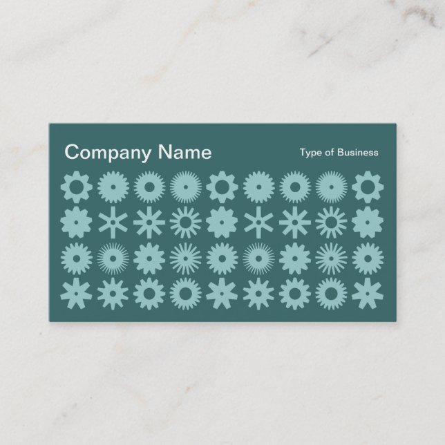 Cogs - Shades of Green Business Card (Front)