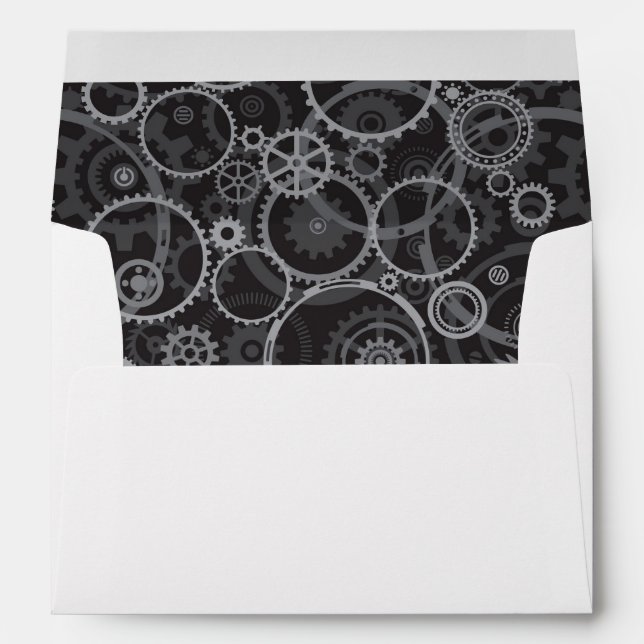 Cogwheels pattern envelope (Back (Bottom))