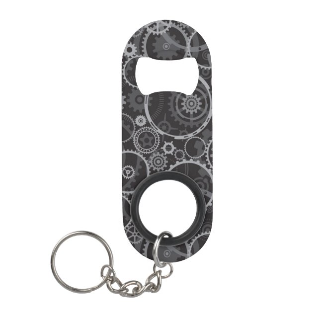Cogwheels pattern keychain bottle opener (Front)